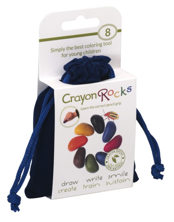 Crayon Rocks (8 st) - Blauw fluwelen zakje