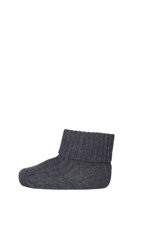 MP cotton rib - baby sok - dark grey melange 19-21