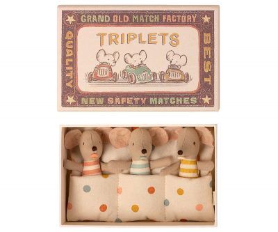 Maileg - Triplets, Baby mice in matchbox