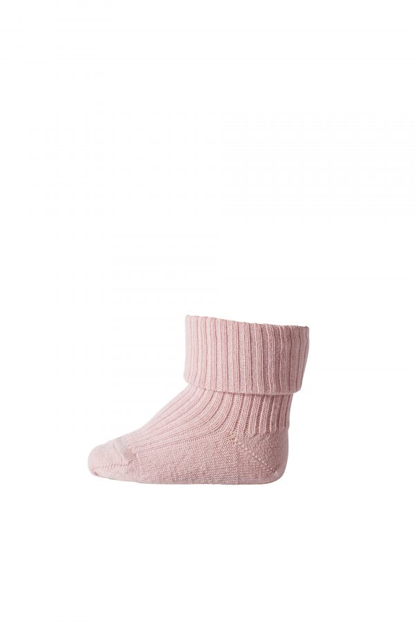 MP Denmark - Wool rib baby socks - Wood Rose 17-18