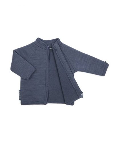 Smallstuff - Cardigan wool w. zipper - Denim Melange 56-62