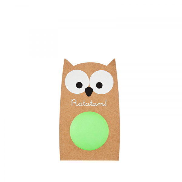 Ratatam - Glow in the Dark - Owl bouncy ball Green 57mm