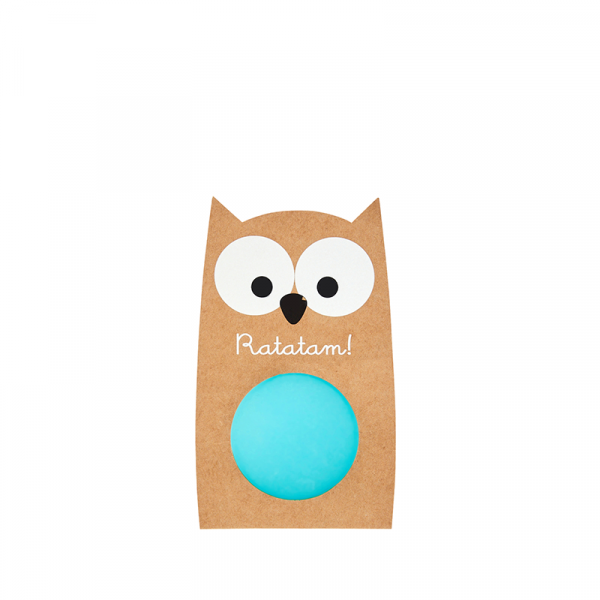 Ratatam - Glow in the Dark - Owl bouncy ball Blue 57mm