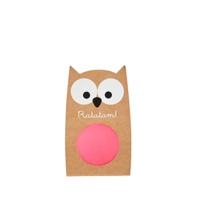 Ratatam - Glow in the Dark - Owl bouncy ball Pink 57mm