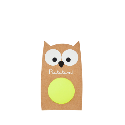 Ratatam - Glow in the Dark - Owl bouncy ball Yellow 57mm