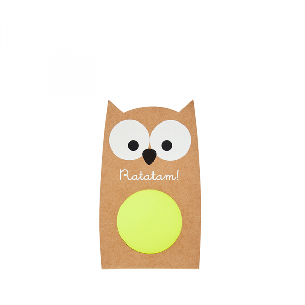 Ratatam - Glow in the Dark - Owl bouncy ball Yellow 57mm