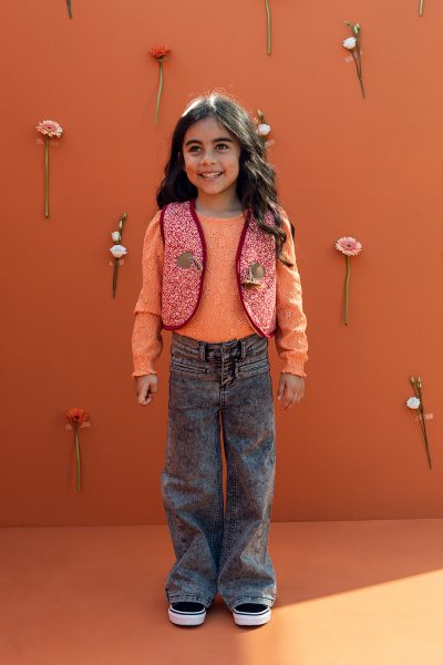 Looxs Little - floral gilet with teddy lining 92-98