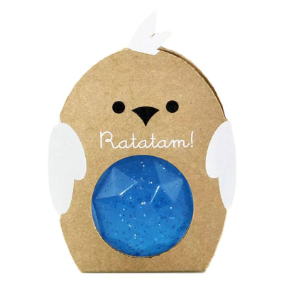 Ratatam - Glitter - Bird bouncy ball Blue 42mm