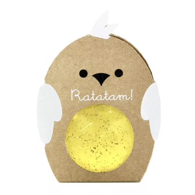 Ratatam - Glitter - Bird bouncy ball Yellow 42mm