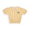CarlijnQ - Stripes yellow - puffed sleeves shirt wt print 122-128