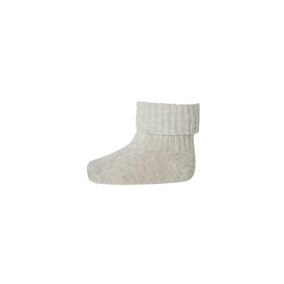 MP Denmark - Cotton rib baby socks - Creme Melange 17-18