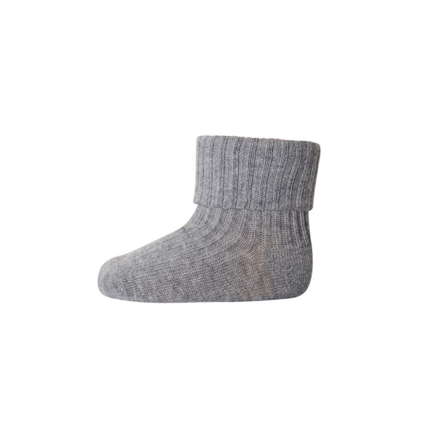 MP Denmark - Cotton rib baby socks - Grey Melange 15-16
