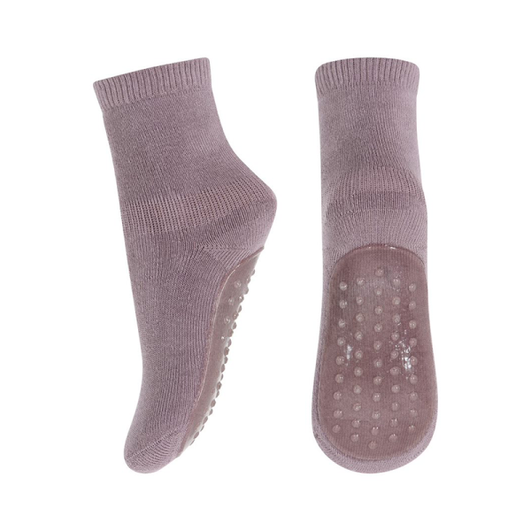 MP Denmark - Cotton socks with anti-slip - Elderberry 25-28