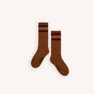 CarlijnQ - Basics - sport socks (brown/black) 6-8y