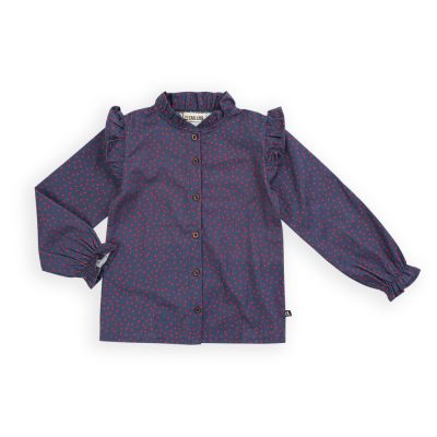 CarlijnQ - Mini dots on blue - blouse 110-116