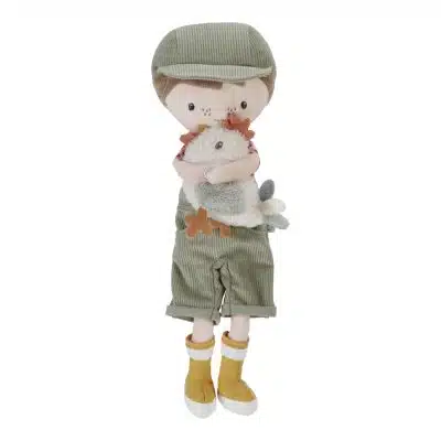 Little Dutch - Knuffelpop Boer Jim met kip 35cm