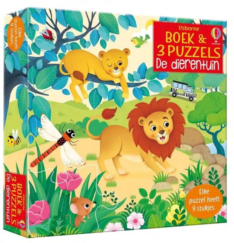 Boek & 3 Puzzels - De Dierentuin