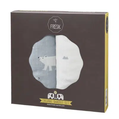 Fresk - Swaddles 120x120cm - Polar Bear - set van 2