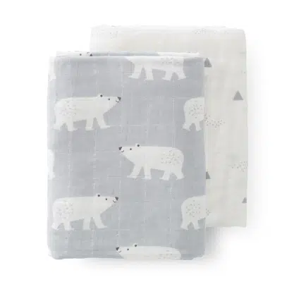 Fresk - Swaddles 120x120cm - Polar Bear - set van 2