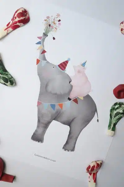 Getekend door Zusje A5 - Olifant en varken