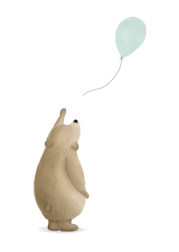 Getekend door Zusje A6 - Bearke blauwe ballon