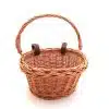 Hollie - Rieten fietsmandje met leren bandjes