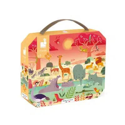Janod - Puzzelkoffer Het Dierenreservaat