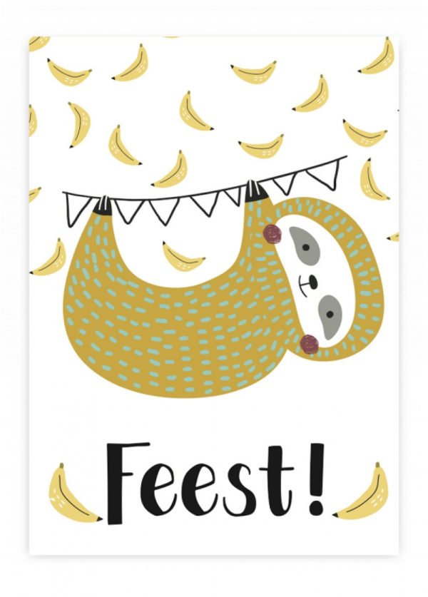 Pepermint kaart - Feest Luiaard