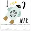 Pepermint kaart - Raket 2 jaar