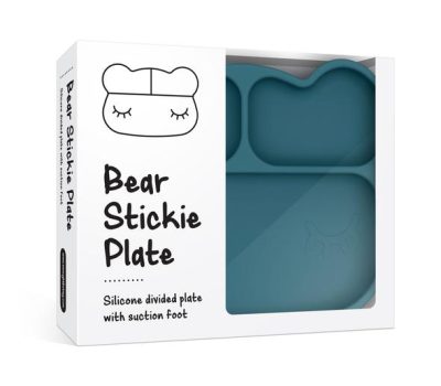 Bord - Bear Sticky Plate - Blue Dusk