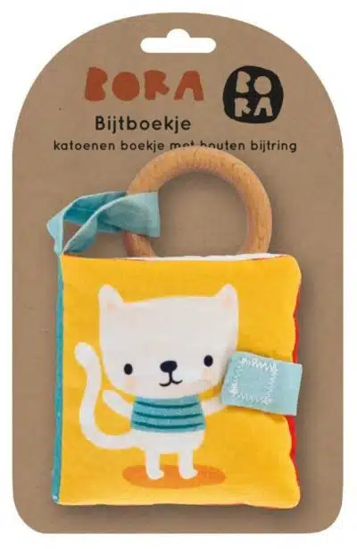 Bijtboekje met houten bijtring