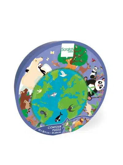 Scratch - Compact Puzzel Contour Wereld