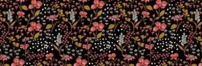 Hollie Rieten poppenwagen - Black Flowers (zonder kap)