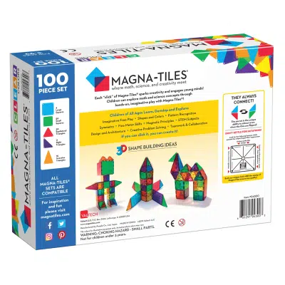 Magna-Tiles - Clear Colors 100 Piece Set