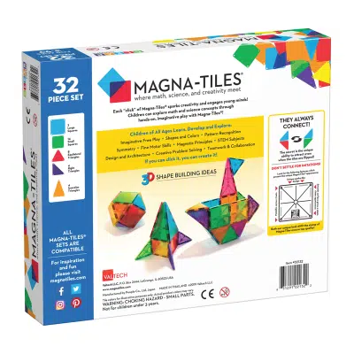 Magna-Tiles - Clear Colors 32 Piece Set