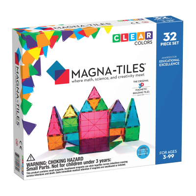 Magna-Tiles - Clear Colors 32 Piece Set
