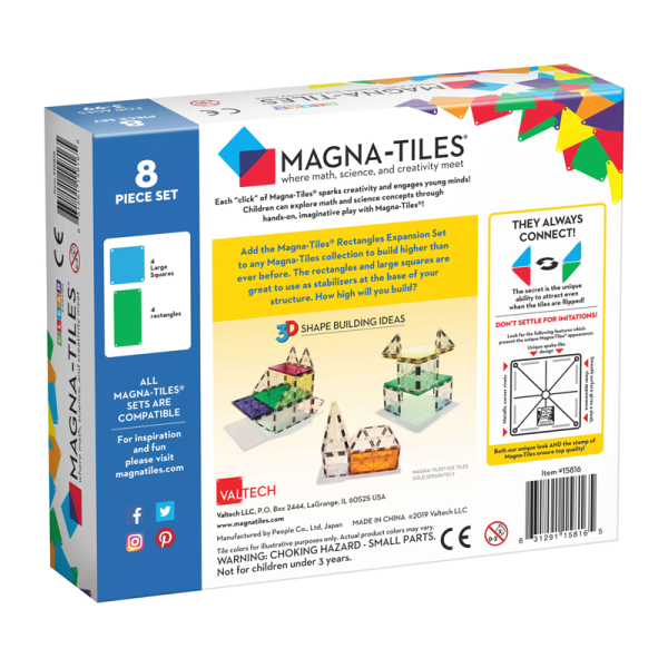 Magna-Tiles - Rectangles 8 Piece Expansion Set