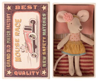 Maileg - Little Sister mouse in matchbox