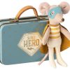 Maileg - Superhero Mouse in Suitcase