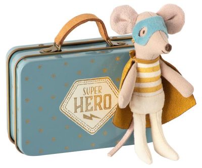 Maileg - Superhero Mouse in Suitcase