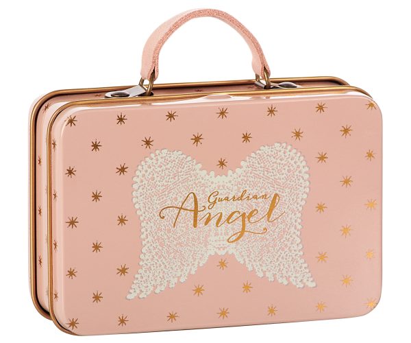 Metal travel Suitcase Rose Gold Dots