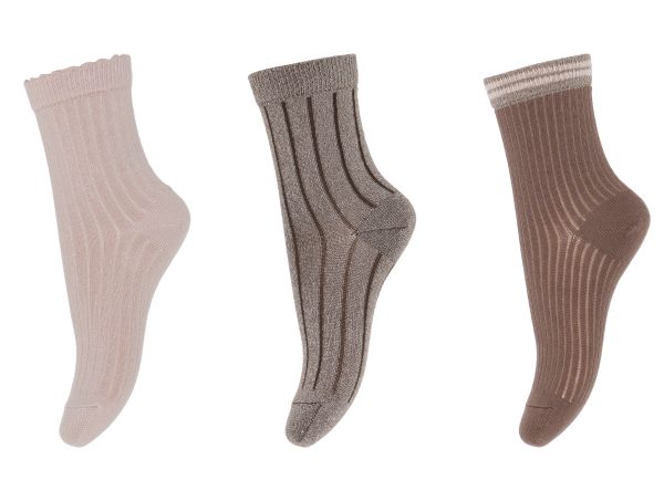 MP Denmark - Abby 3-pack socks - Brown Sienna 22-24
