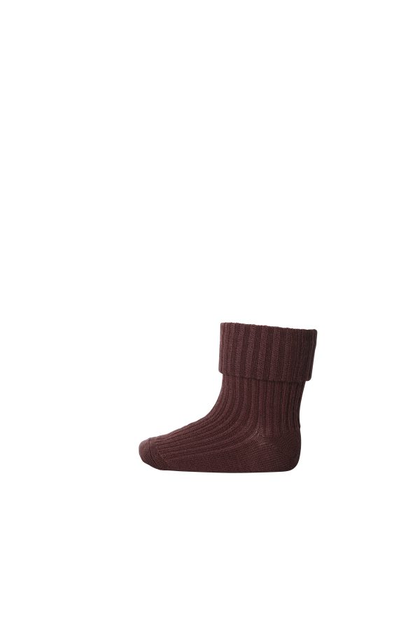 MP merino wool - baby sok - dark brick 17-18