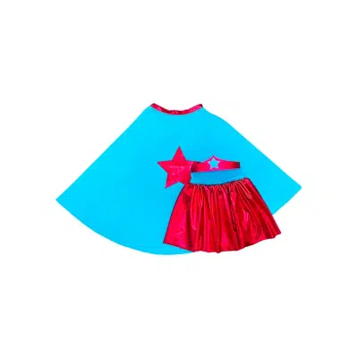 Ratatam - Verkleedset - Superheldin Rood-Blauw