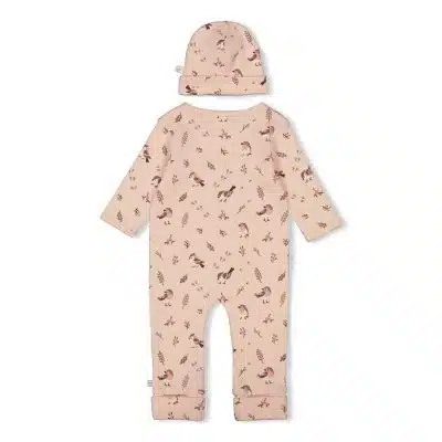 Feetje - Geschenkset 1-delig pak + muts AOP - Roze 44