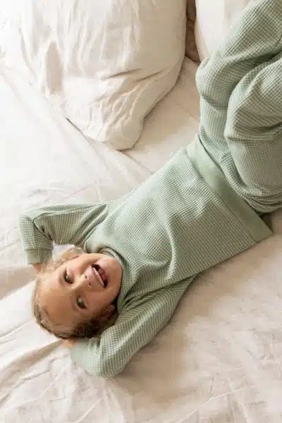 Feetje - Pyjama wafel - Groen melange 68