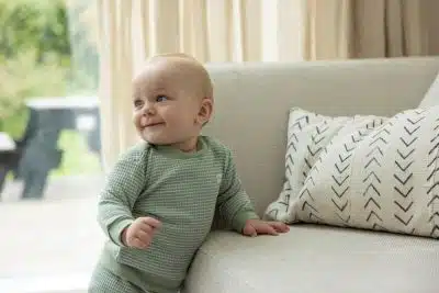 Feetje - Pyjama wafel - Groen melange 68