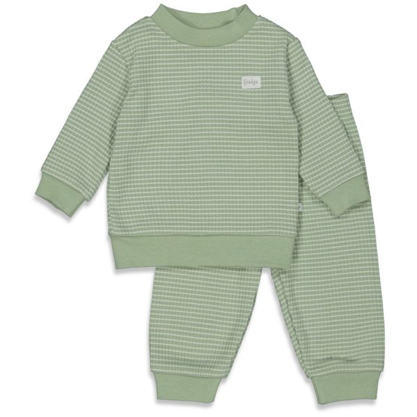 Feetje - Pyjama wafel - Groen melange 68