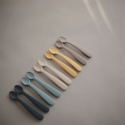 Mushie - Siliconen Baby lepel - Ivory