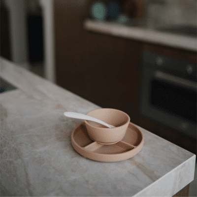 Mushie - Siliconen Baby lepel - Ivory